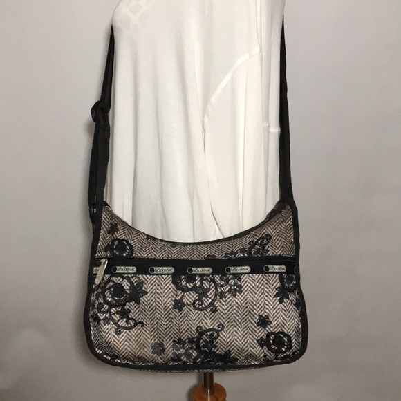 LeSportSac Brand Lace Print Lana Crossbody Convertible Purse Bag - Picture 2 of 9